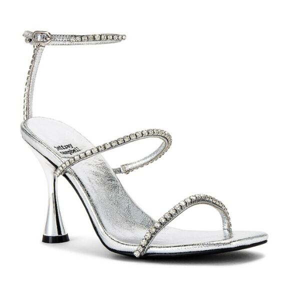 Jeffrey Campbell Demonica Sandal in Silver EUC Size 7.5